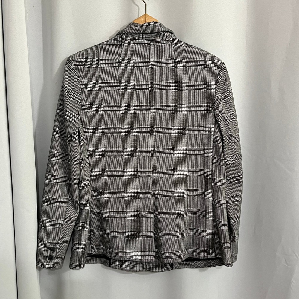 Old Navy Blazer Womens L Black White Glen Plaid Single Button Academia Office - Picture 2 of 13